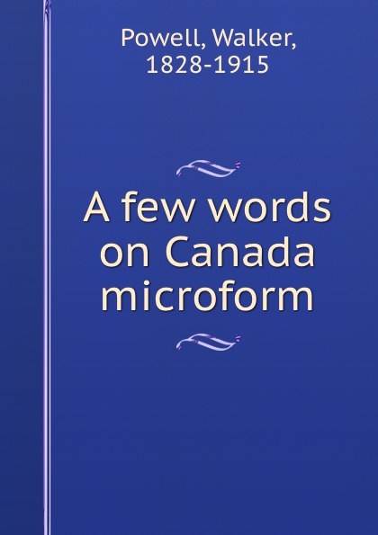 A few words on Canada microform