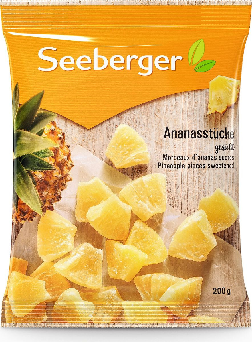 Сухофрукты Seeberger Pineapple pieces Ананас сушеный, кусочки, 200г