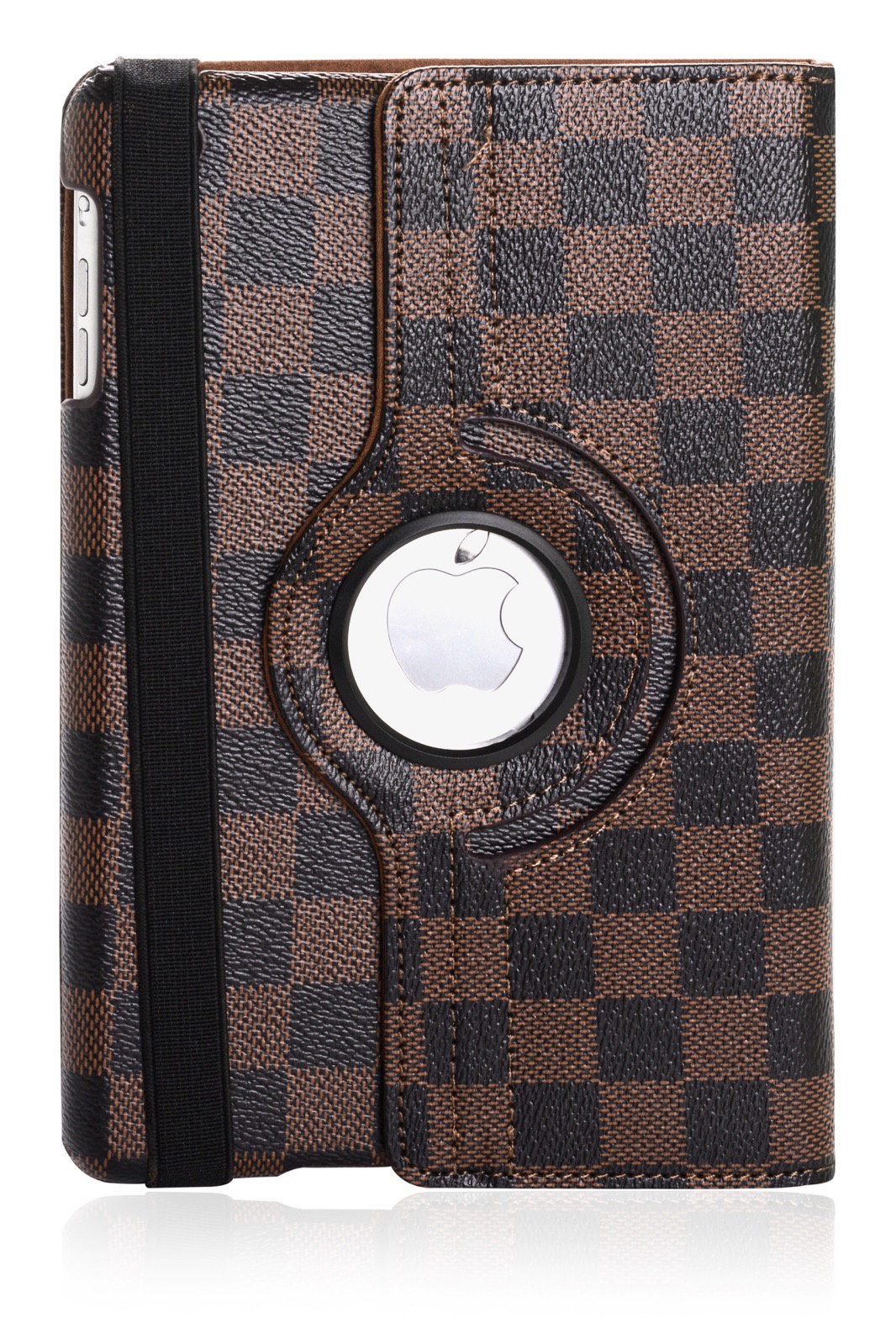 фото Чехол для планшета Gurdini книжка 410065 поворотный 360 в шашечку для Apple iPad mini 1/2/3 7.9", коричневый