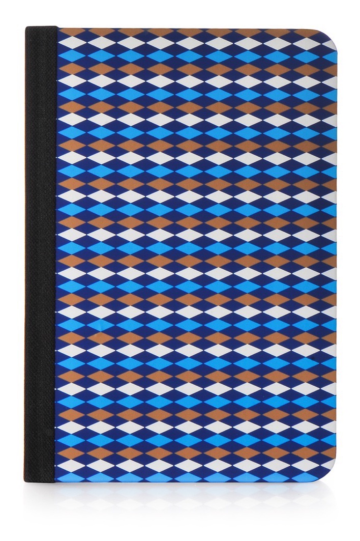 фото Чехол для планшета Ozaki Ocoat Pattern - Diamond кожа ромбики книжка ORIGINAL  для Apple iPad mini 7.9", синий