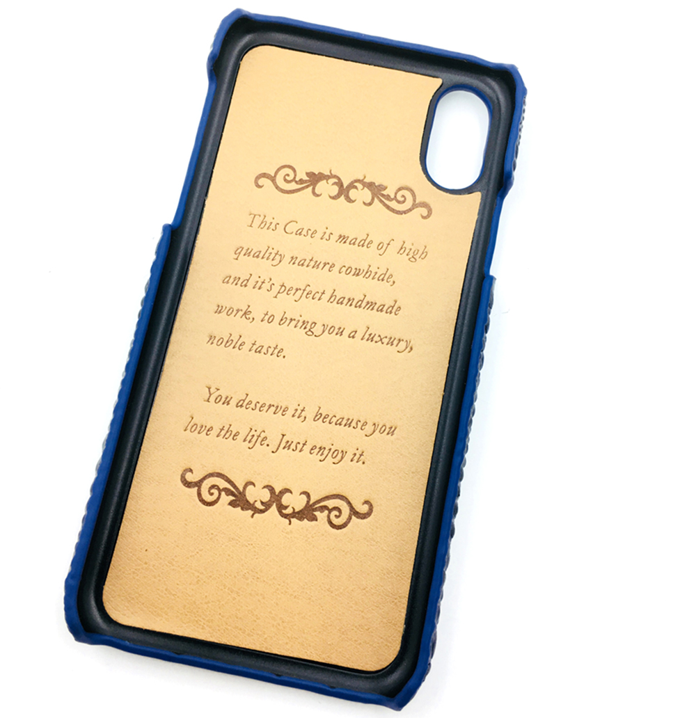 фото Чехол для сотового телефона Мобильная Мода iPhone X Накладка пластиковая со структурой кожи крокодила, синий
