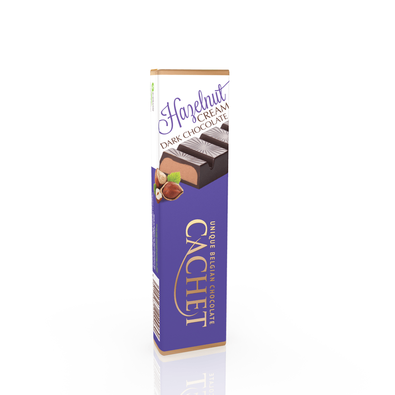 фото Шоколадный батончик CACHET Горький шоколад с начинкой из крема из лесного ореха нетто 75г