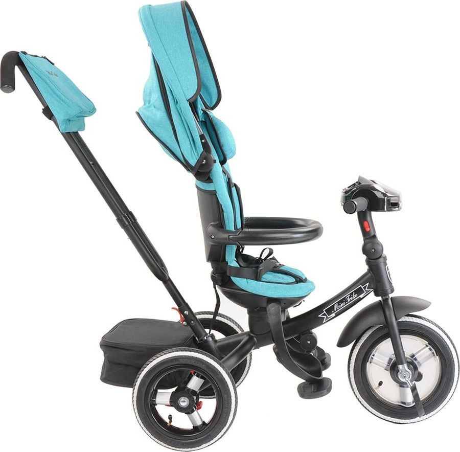 фото Велосипед трехколесный Mini Trike Джинс, T420, бирюзовый, колеса 12"