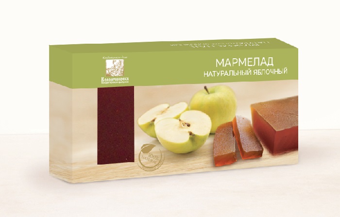 фото Мармелад натуральный пластовый яблочный, 210 Коломчаночка