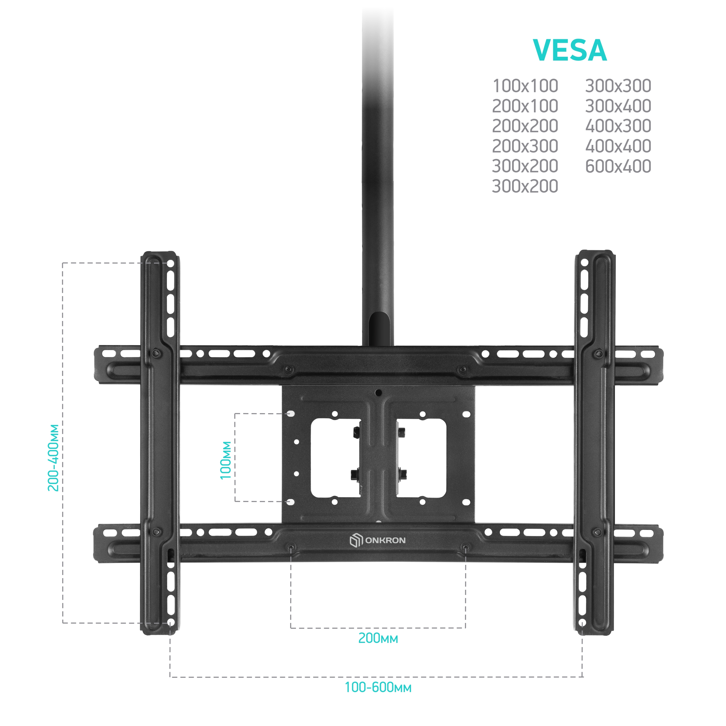 фото ONKRON потолочный кронштейн для телевизора 32"-70", черный N2L