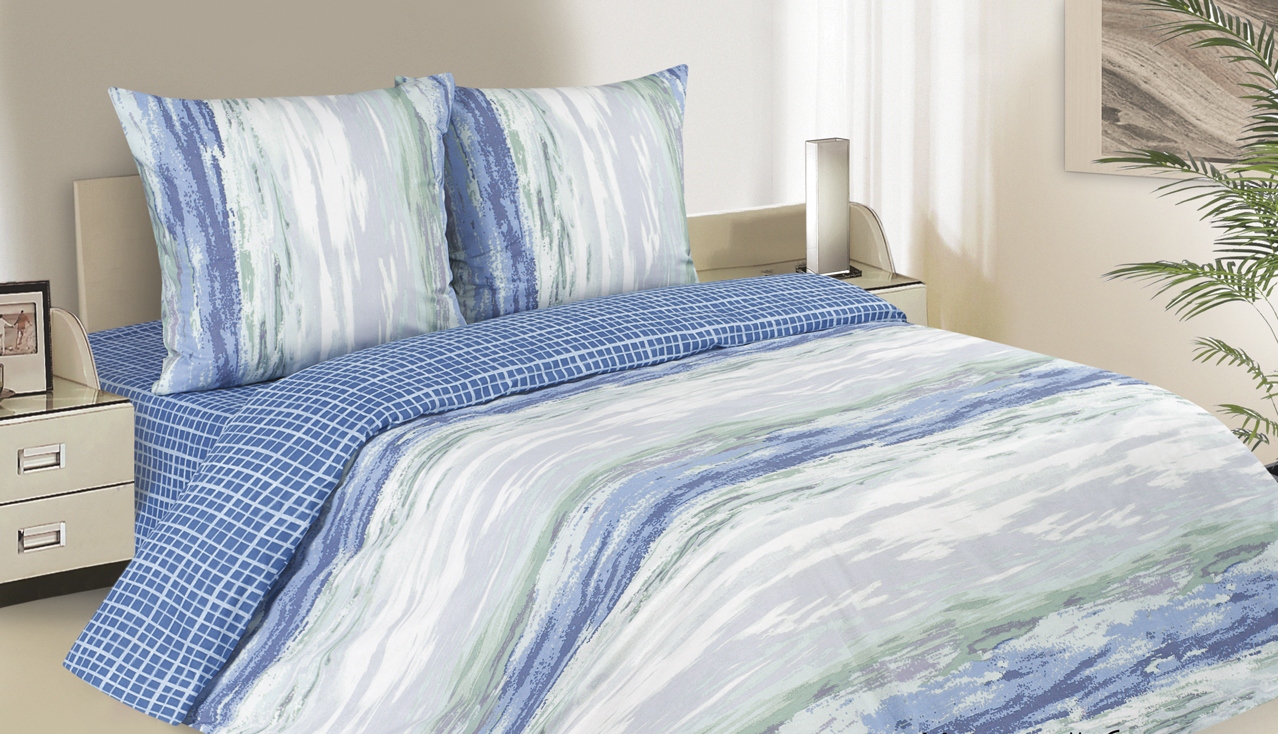 фото Комплект постельного белья Ecotex Морской бриз, синий, голубой