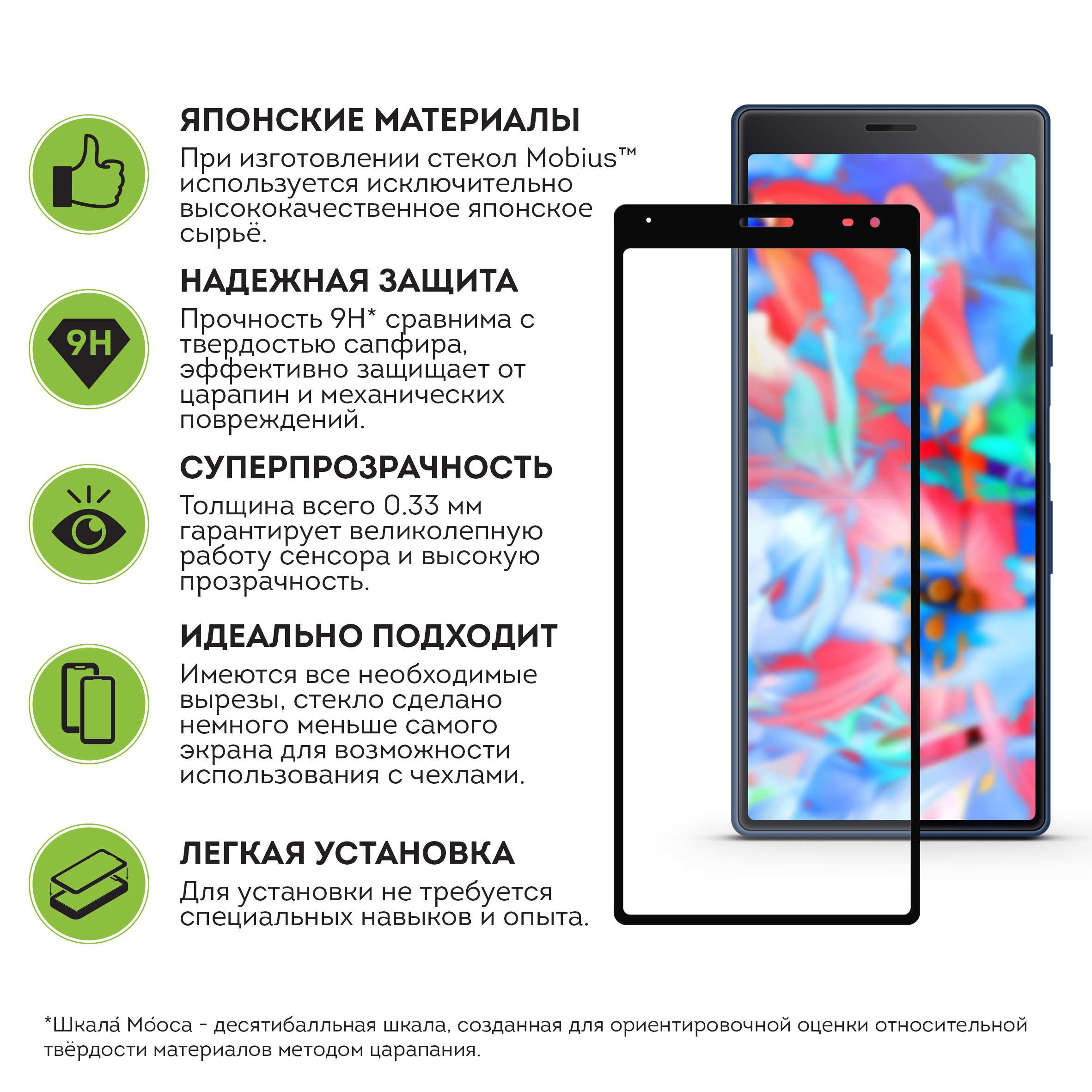 фото Защитное стекло Mobius для Sony Xperia 10 Plus 3D Full Cover (Black)