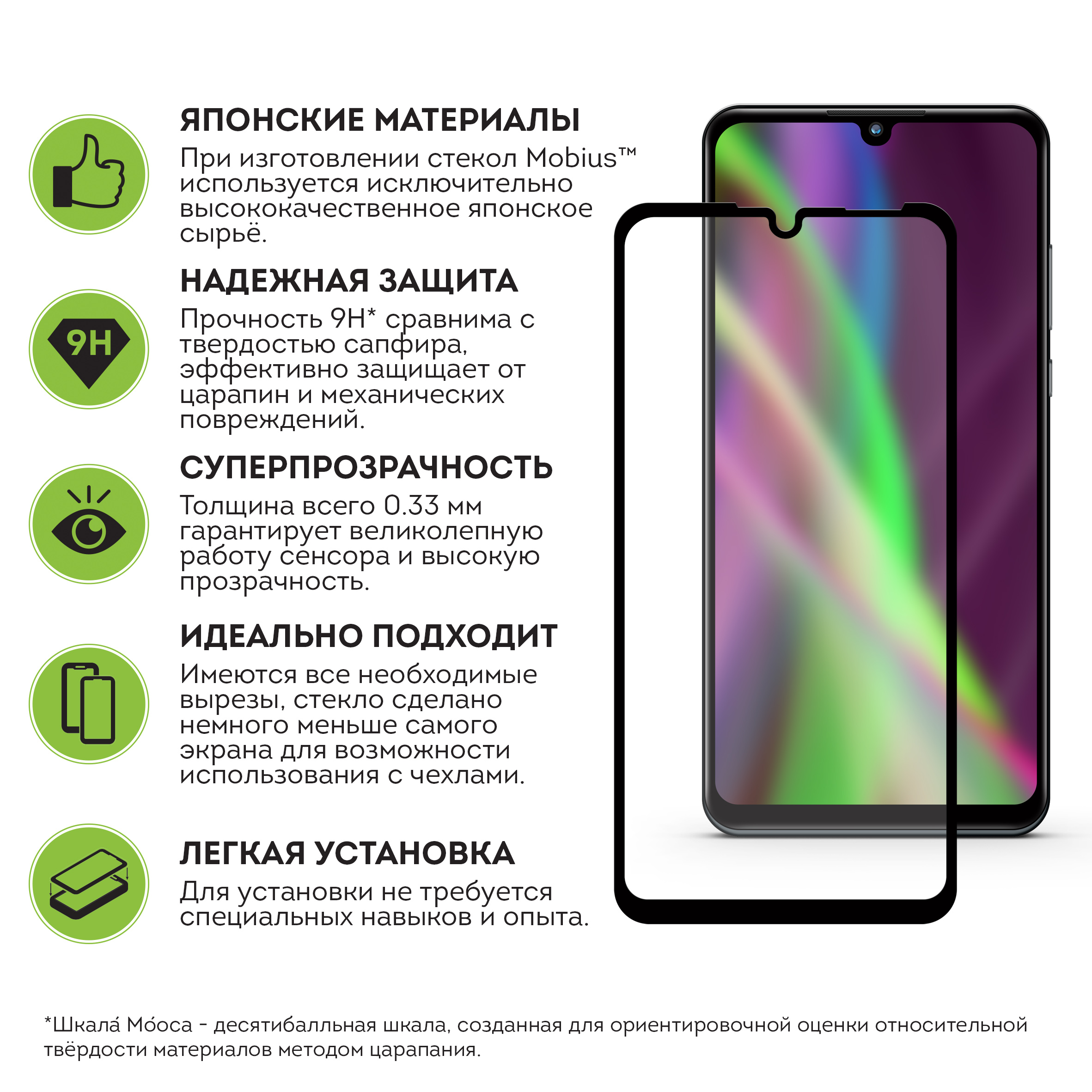 фото Защитное стекло Mobius Huawei P30 Lite, черный