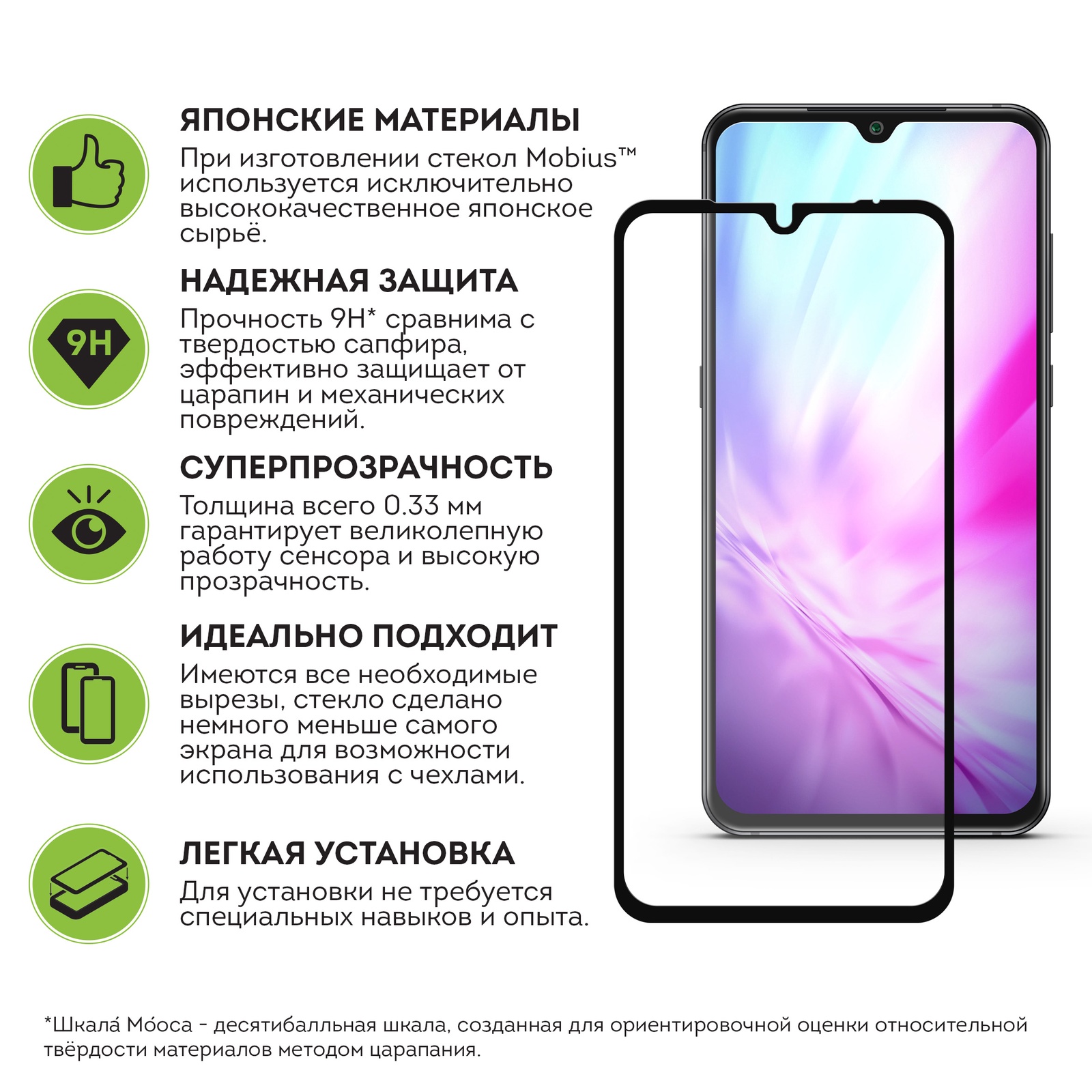 фото Защитное стекло Mobius Xiaomi Mi 9, черный