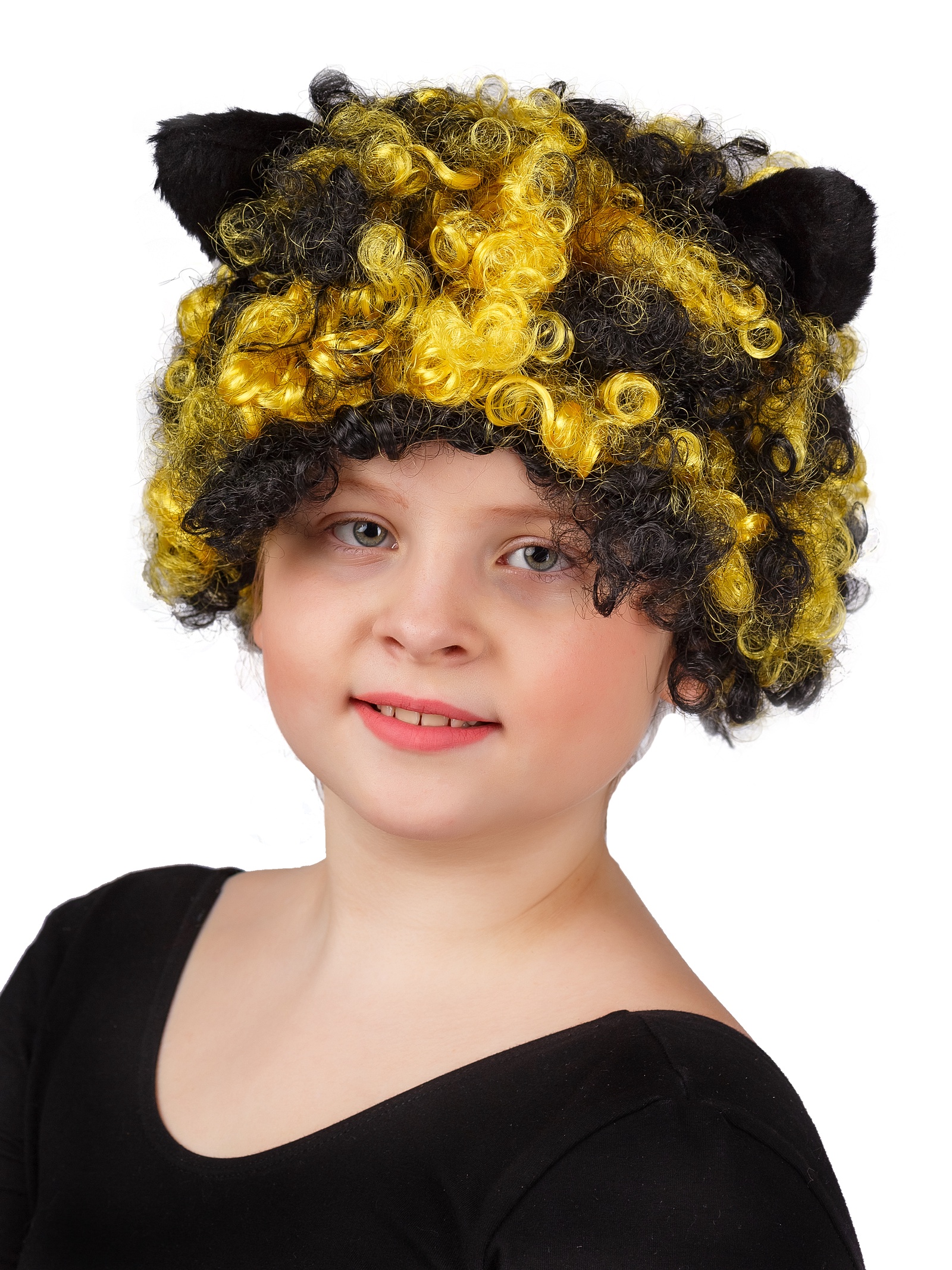 фото Аксессуар для карнавального костюма Gala-Вальс Парик с ушками, желтый, черный