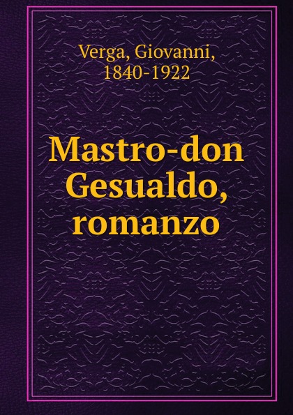 Mastro-don Gesualdo, romanzo