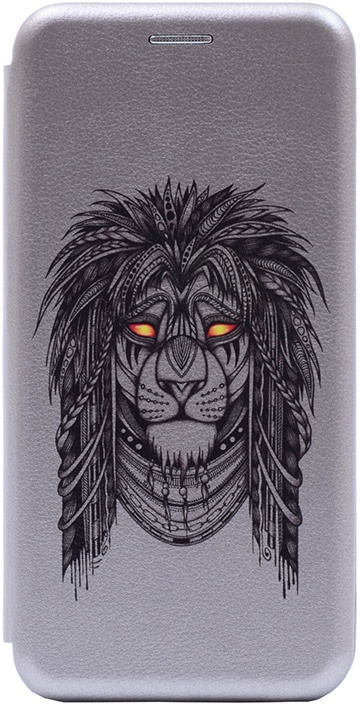 фото Чехол для сотового телефона GOSSO CASES для Samsung Galaxy A8 Book Art Jack Grand Leo grey, серый