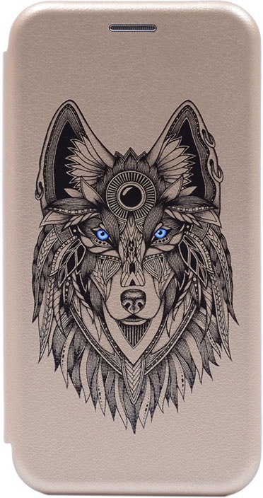 фото Чехол для сотового телефона GOSSO CASES для Samsung Galaxy S10e Book Art Jack Grand Wolf gold, золотой
