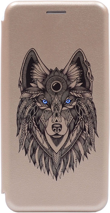 фото Чехол для сотового телефона GOSSO CASES для Samsung Galaxy S10 Book Art Jack Grand Wolf gold, золотой