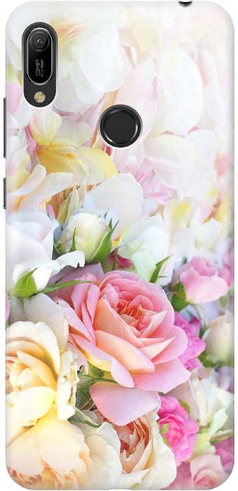 фото Чехол для сотового телефона GOSSO CASES для Honor 8A с принтом "Нежные розы", белый