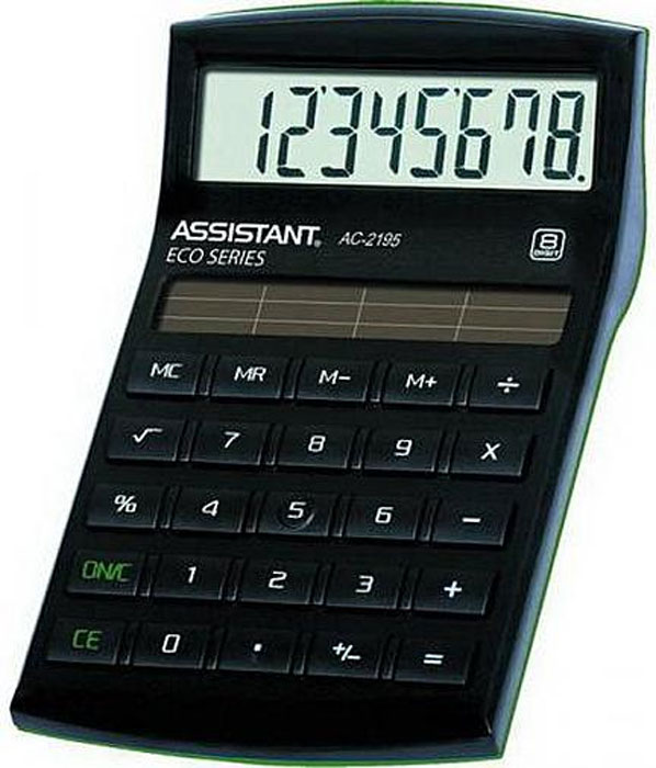 фото Настольный калькулятор Assistant F01128, черный, зеленый