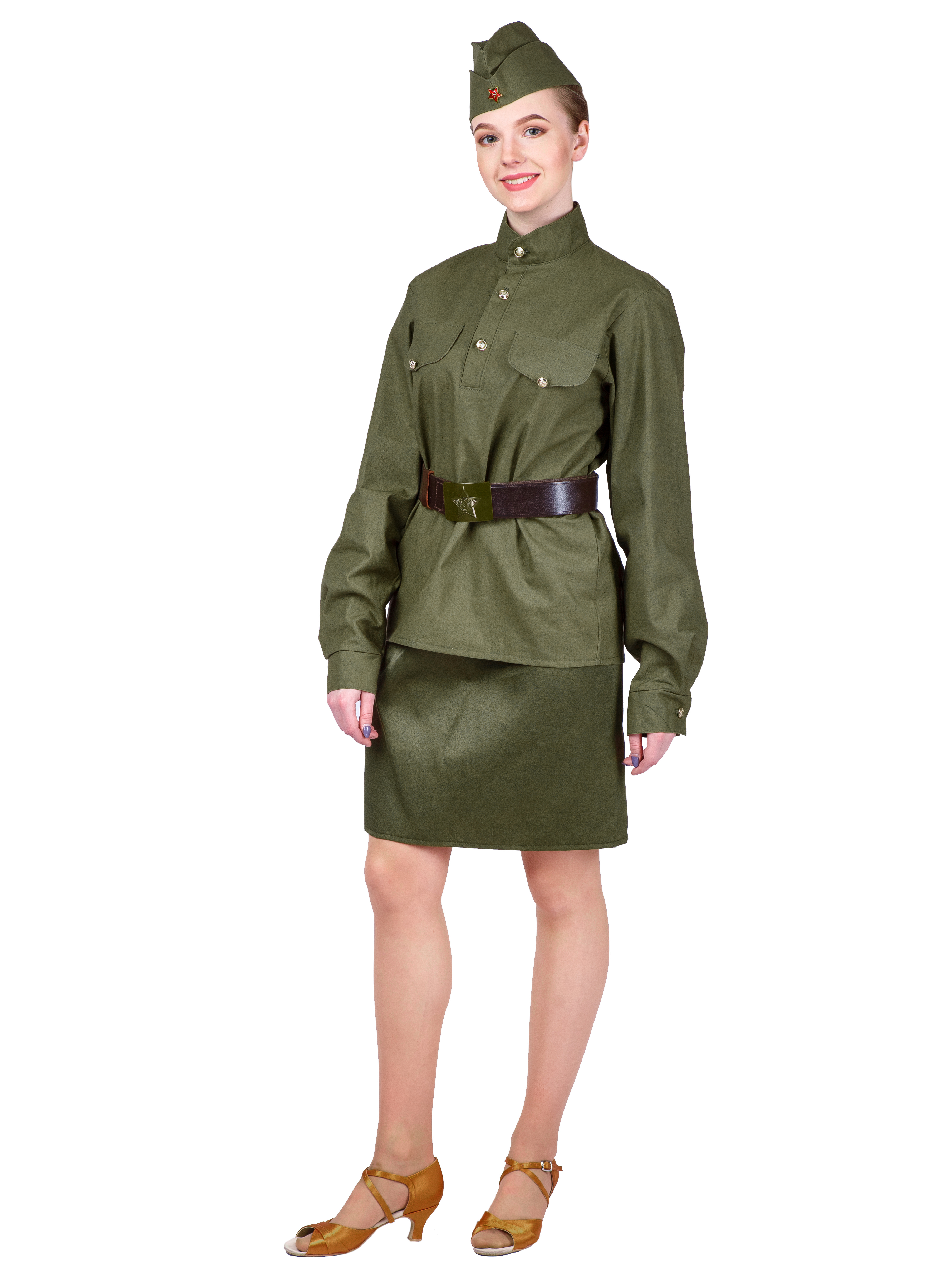 фото Карнавальный костюм Gala-Вальс юбка военная, зеленый