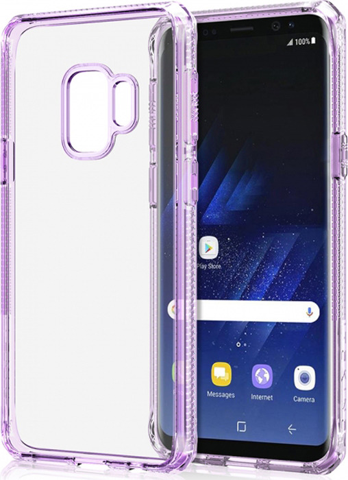 фото Чехол-накладка Itskins Hybrid Clear для Samsung Galaxy S9, сиреневый, прозрачный