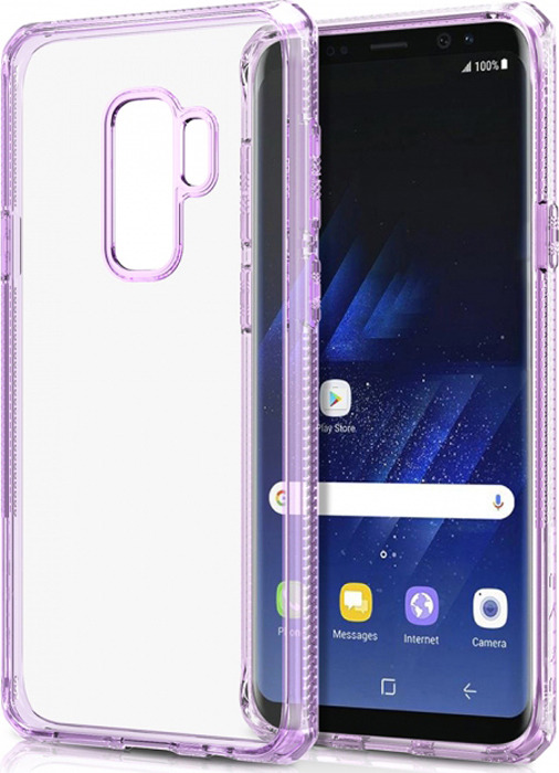 фото Чехол-накладка Itskins Hybrid Clear для Samsung Galaxy S9+, сиреневый, прозрачный