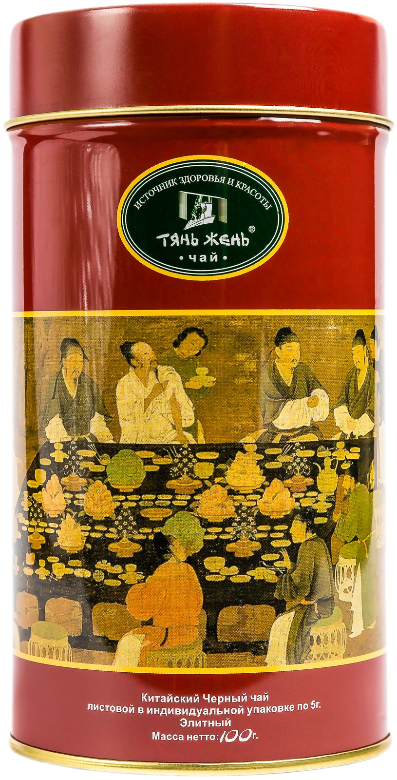 фото Чай листовой Тянь Жень Премиум черный порционный, 100 г