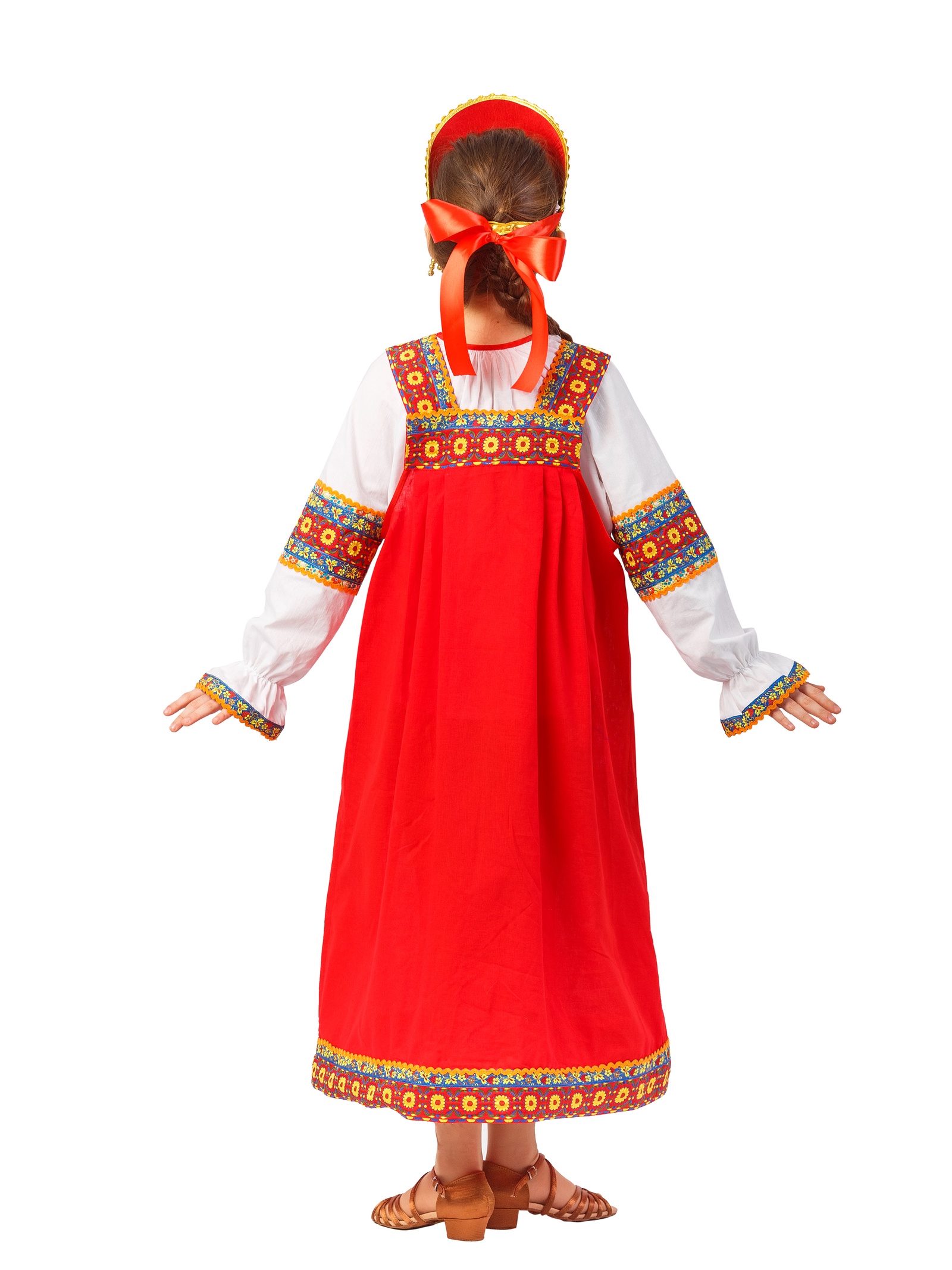 фото Карнавальный костюм Gala-Вальс Русский народный костюм "Машенька", красный, белый