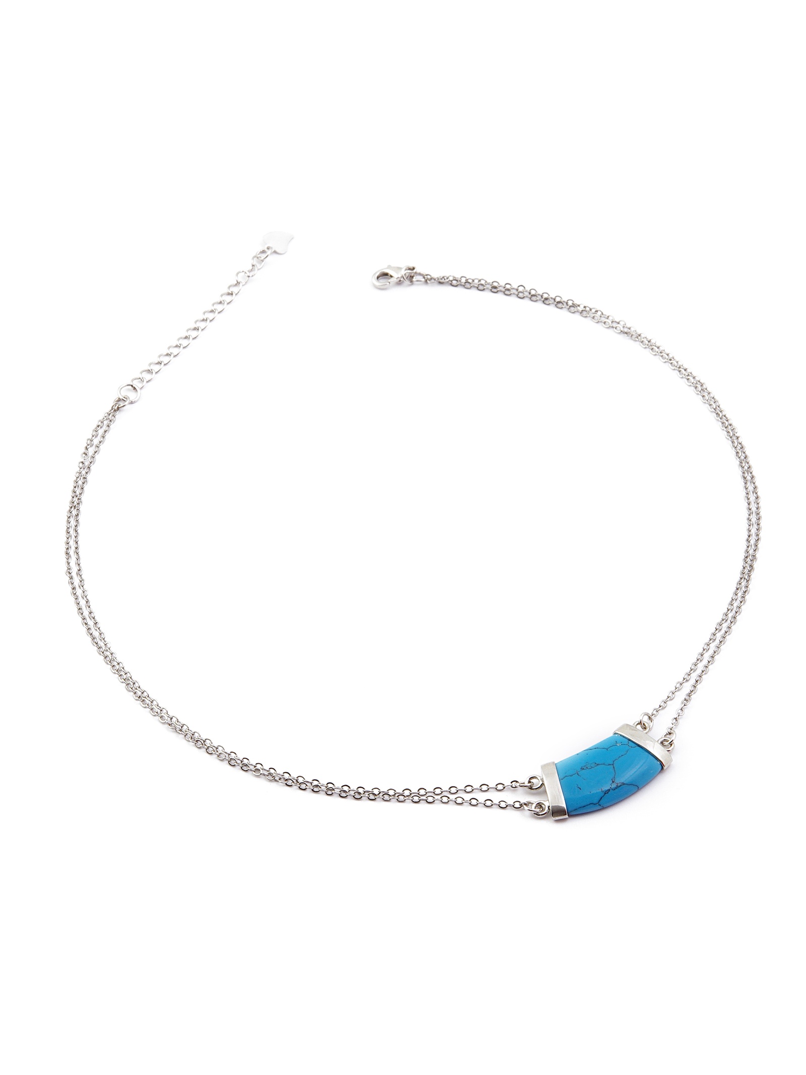 фото Колье/ожерелье бижутерное ЖемАрт Ц906-24, Бижутерный сплав, Бирюза искусственная, голубой, серебристый
