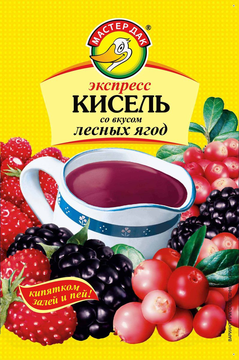 фото Экспресс-кисель Мастер Дак, со вкусом лесных ягод, 30 г