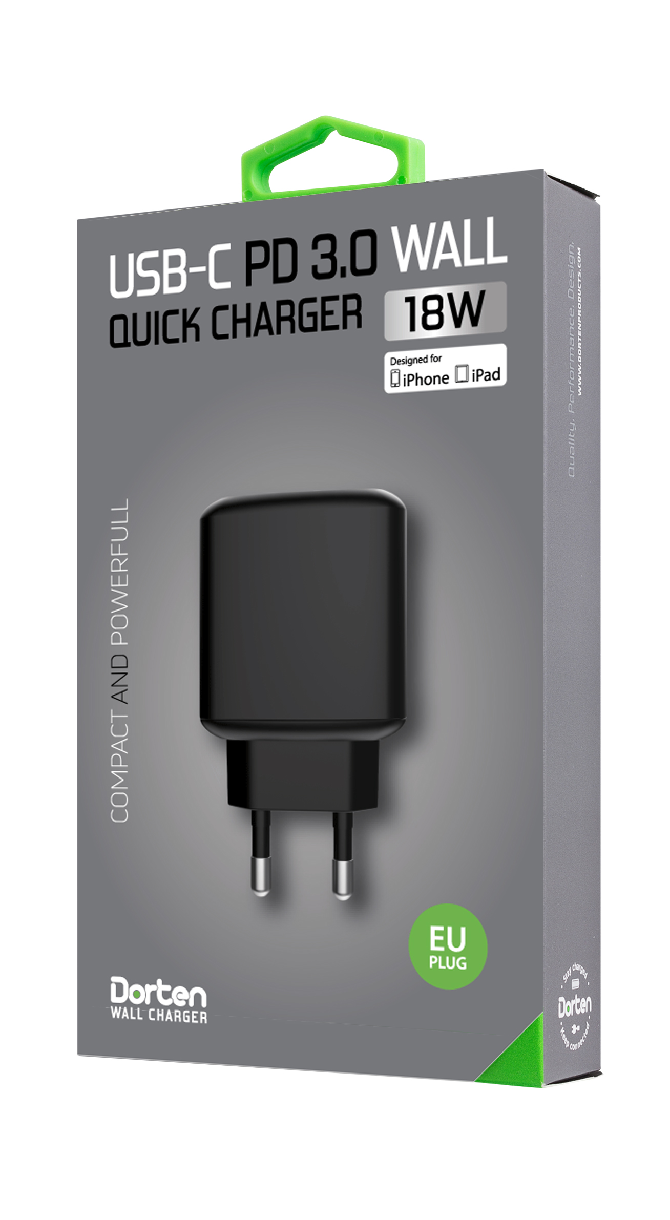 фото Зарядное устройство DORTEN Quick Charger USB-C PD3.0 18W, черный