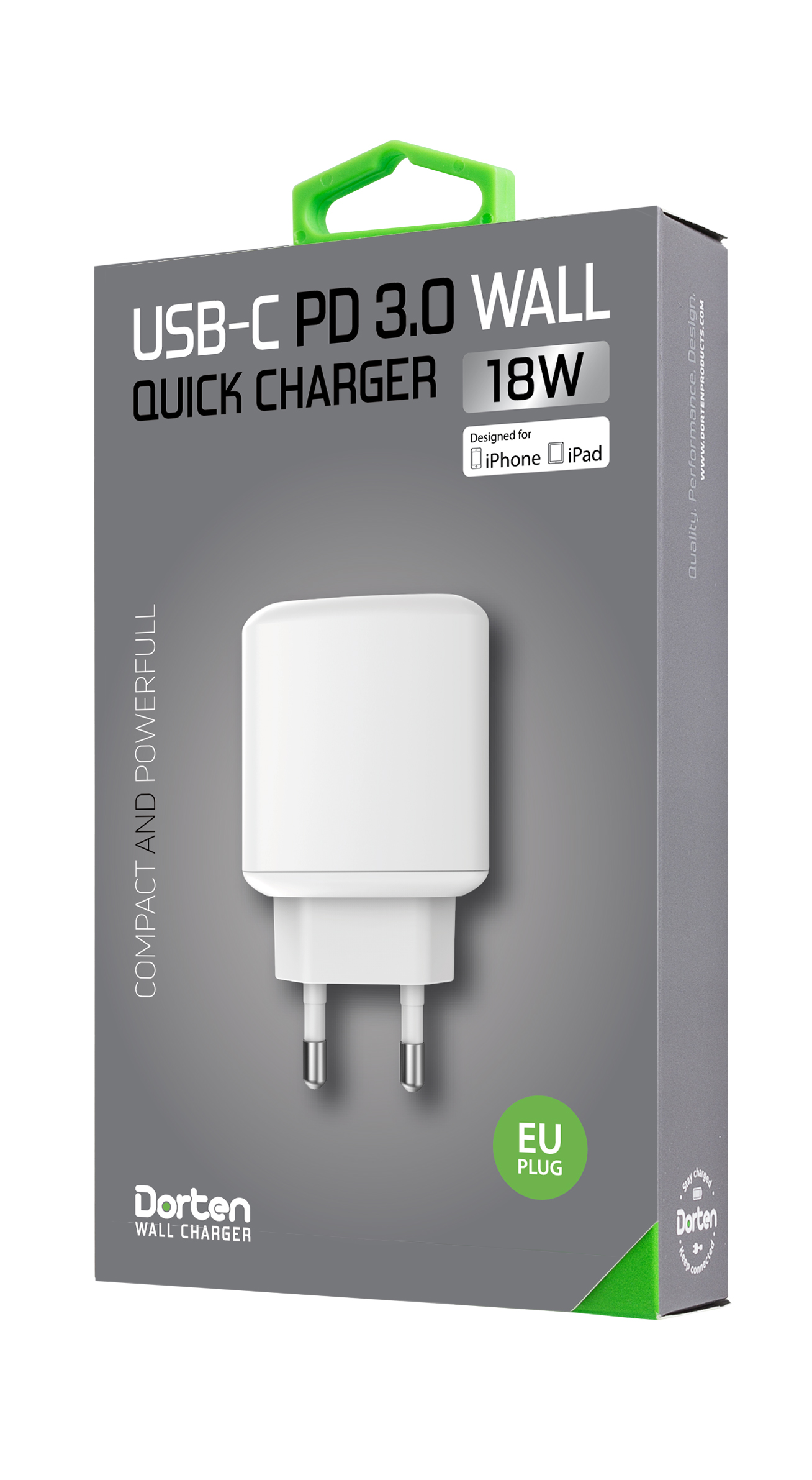 фото Зарядное устройство DORTEN Quick Charger USB-C PD3.0 18W, белый