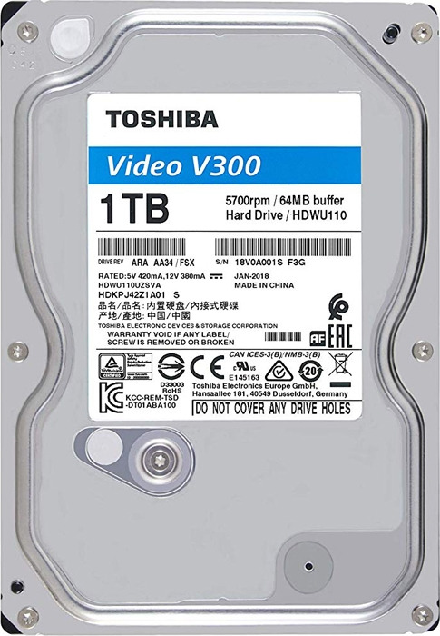 фото Внутренний жесткий диск Toshiba V300, 1 ТБ, HDWU110UZSVA