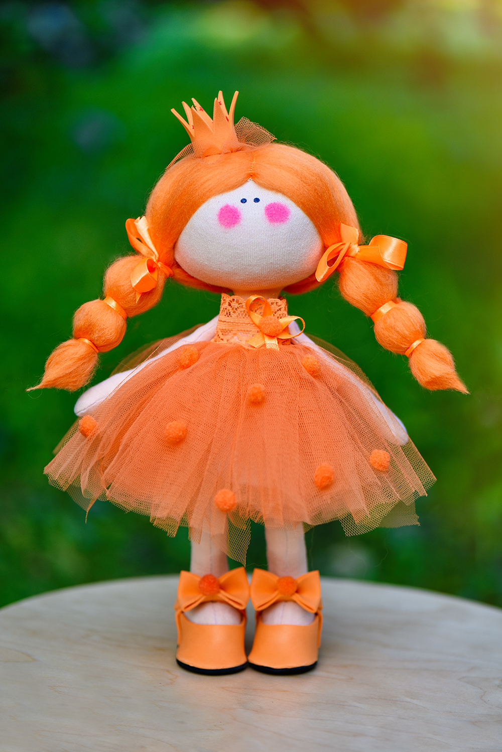 Кукла Красотуленька Принцесса оранж ручной работы оранжевый