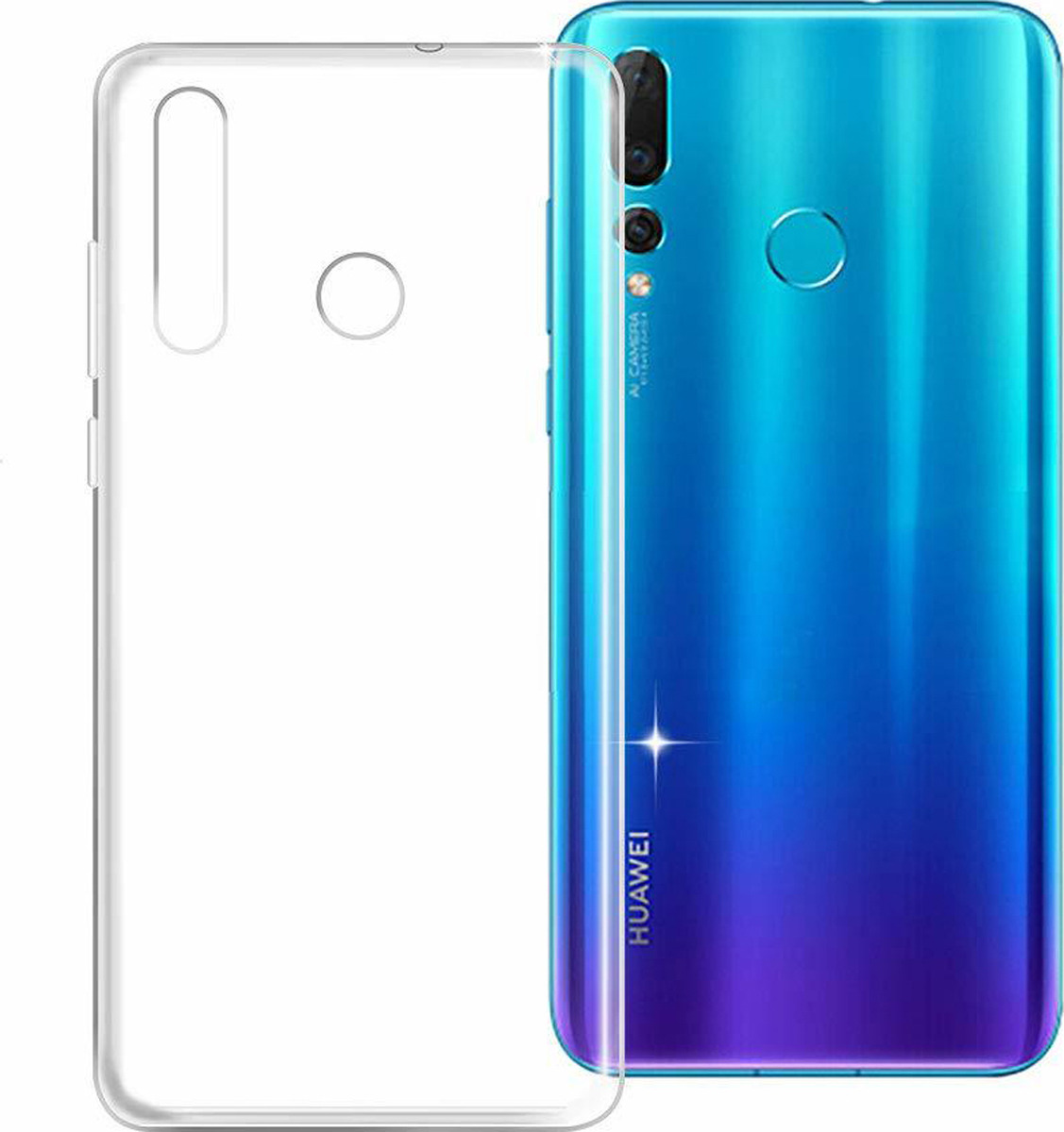 фото Чехол-накладка Brosco для Huawei Honor Nova 4, прозрачный