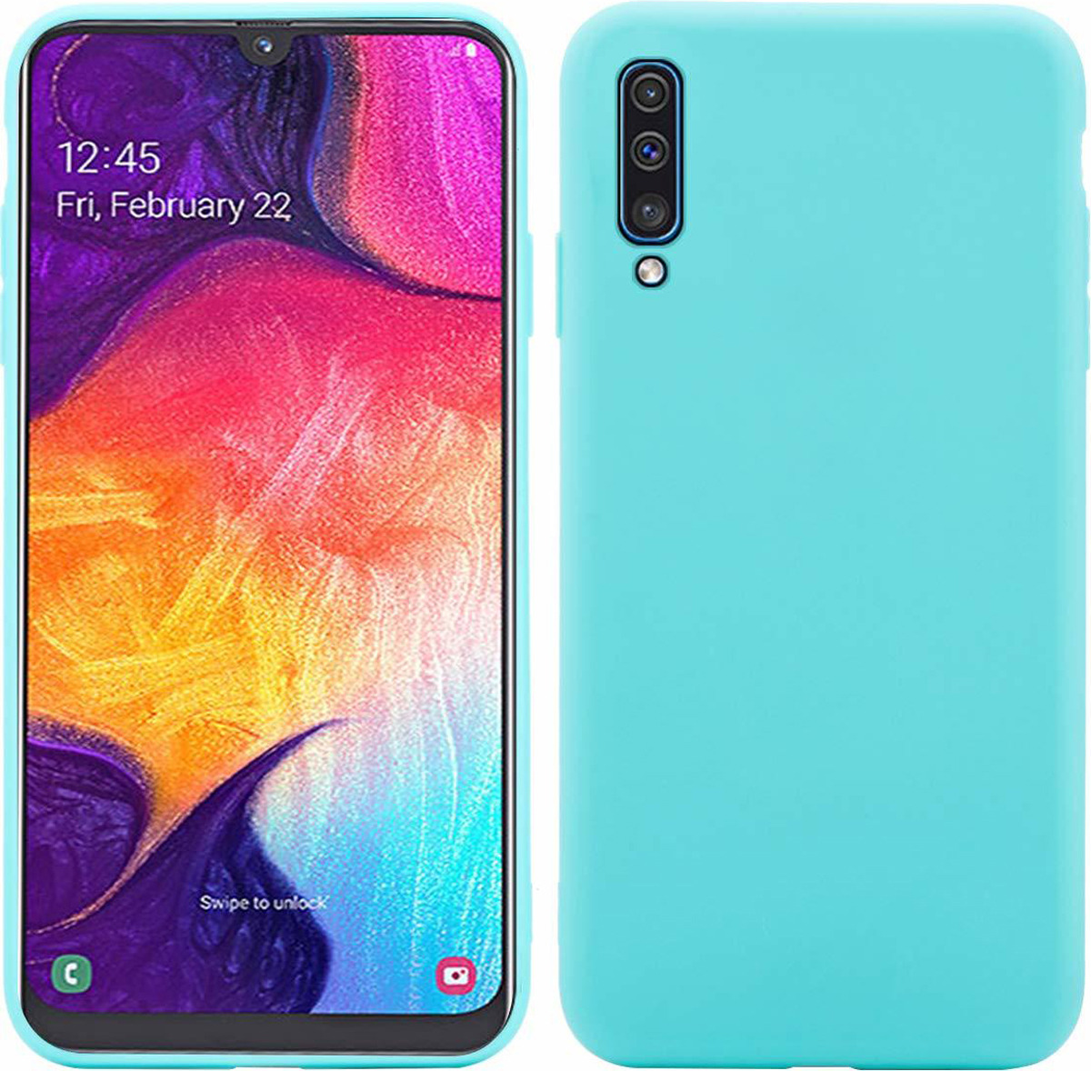 <b>Чехол</b>-<b>накладка Brosco Colourful для</b> Samsung A50, бирюзовый ...