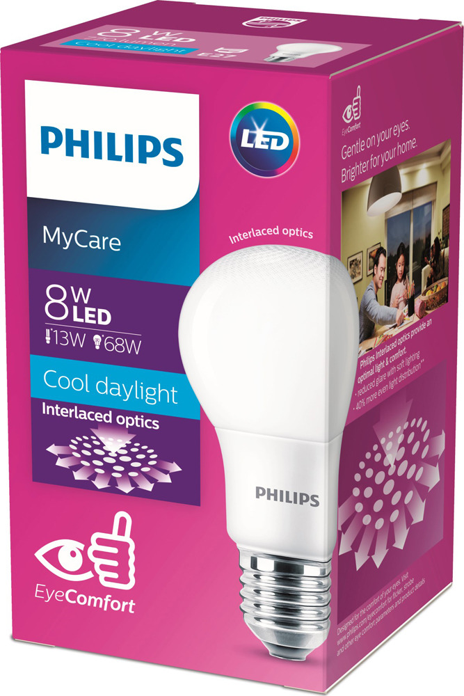 фото Лампочка светодиодная Philips Premium LEDBulb, 929001915537, цоколь E27, 8W, 6500K