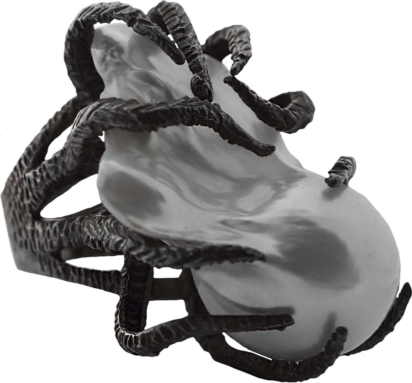 фото Кольцо Диадема из серебра с барочным жемчугом