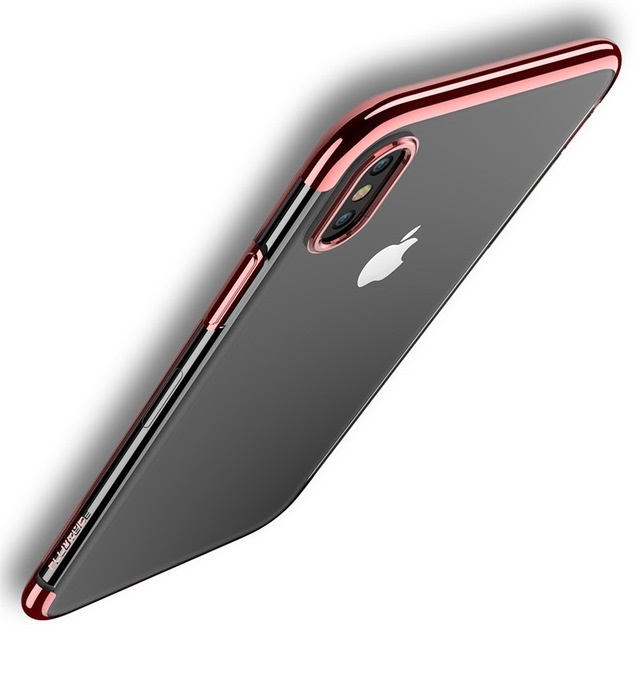 фото Чехол для сотового телефона Floveme для iPhone X (окантовка Rose Gold), розовый