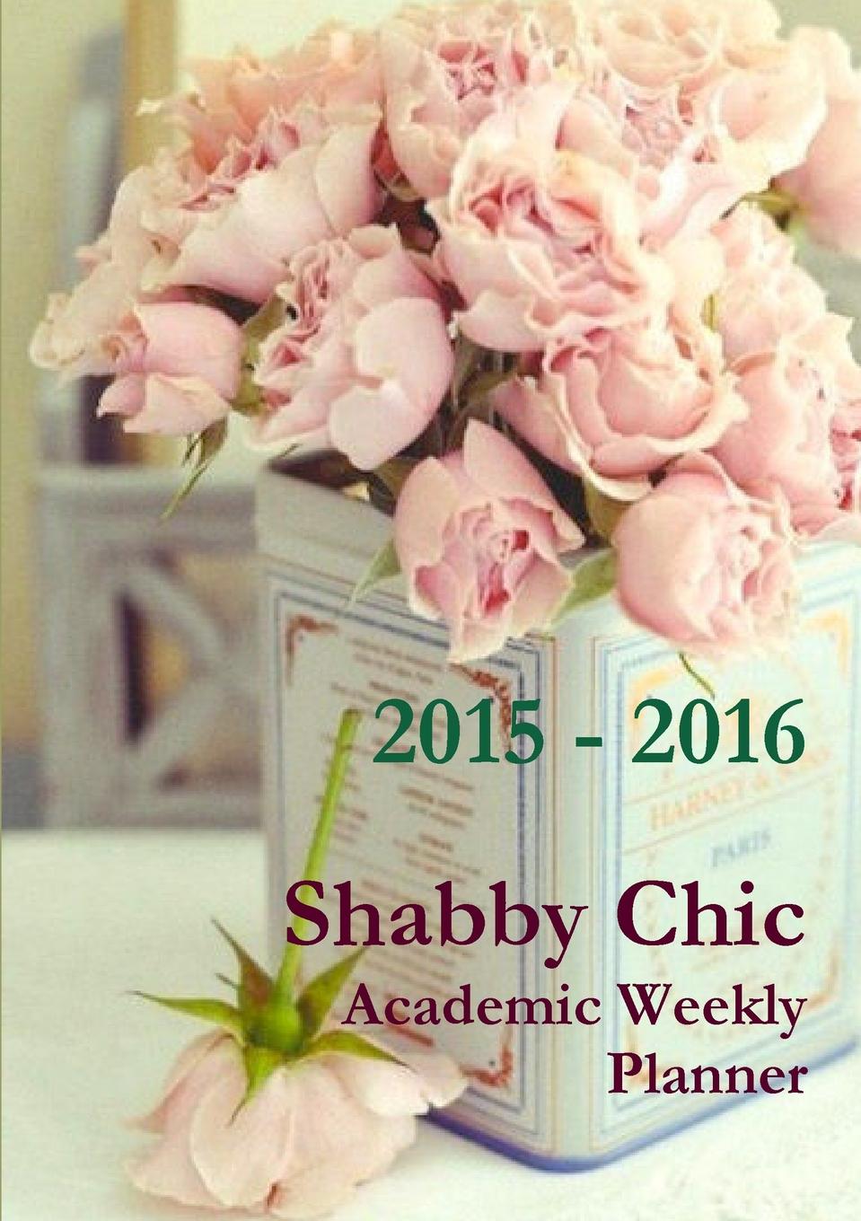 Rose White Shabby Chic Academic Weekly Planner 2015-2016