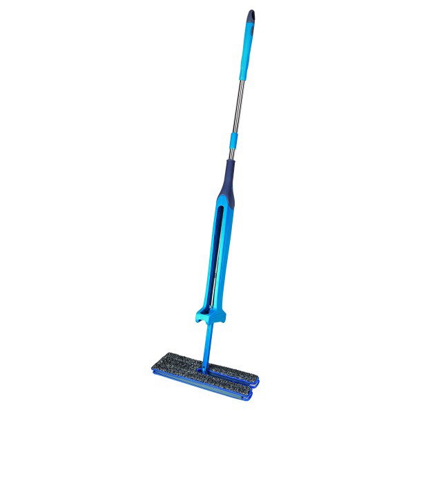 фото Швабра Migliores для мытья всех видов покрытий, с телескопической ручкой и отжимом воды., синий