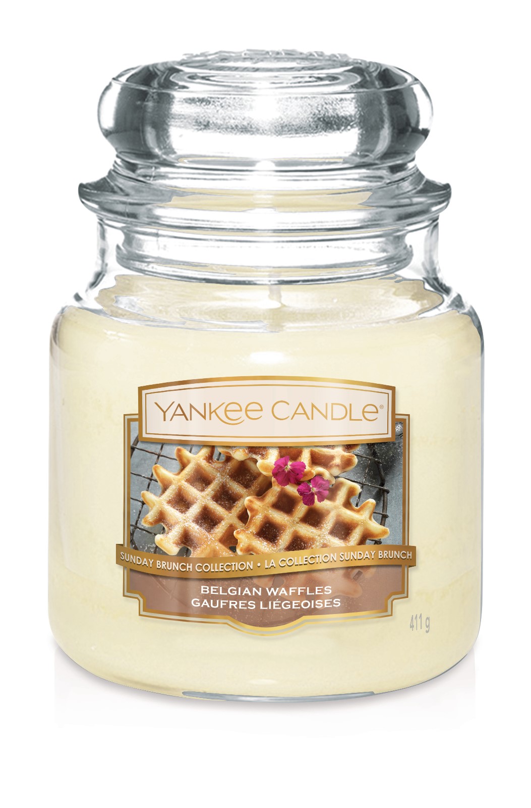 фото Свеча ароматизированная Yankee Candle "Бельгийские вафли Belgian Waffles 411 гр / 65-90 часов"1611848E, белый