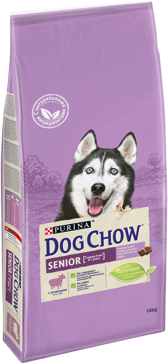 фото Корм сухой "Dog Chow" для собак старше 9 лет, с ягненком, 14 кг