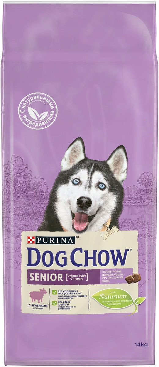 фото Корм сухой "Dog Chow" для собак старше 9 лет, с ягненком, 14 кг