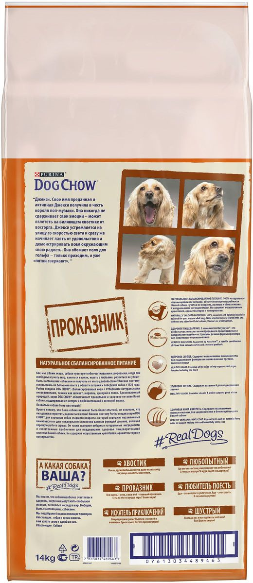 фото Корм сухой "Dog Chow" для взрослых собак старше 5 лет, с курицей, 14 кг