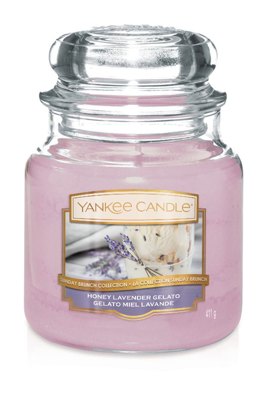 фото Свеча ароматизированная Yankee Candle "Медово-лавандовый пломбир Honey Lavender Gelato 411 гр / 65-90 часов"1521685E, сиреневый