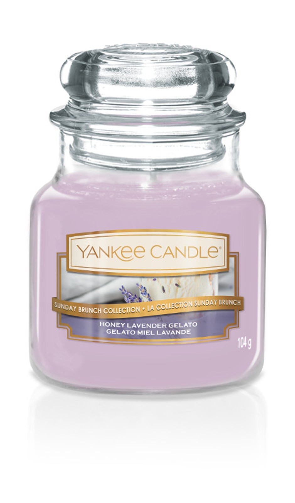 фото Свеча ароматизированная Yankee Candle "Медово-лавандовый пломбир Honey Lavender Gelato 104гр / 25-45 часов"1521690E, сиреневый