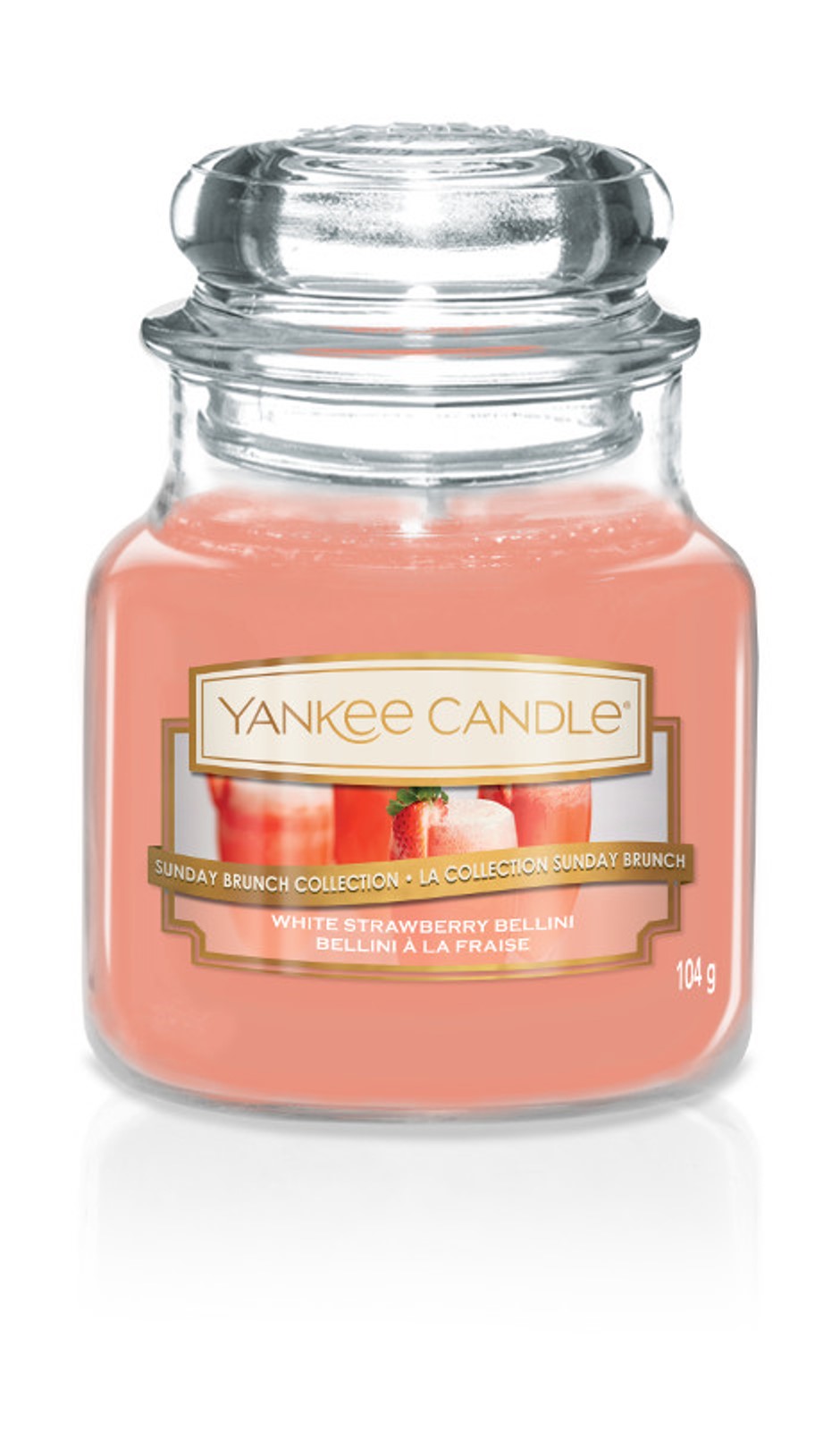 фото Свеча ароматизированная Yankee Candle "Клубничный беллини White Strawberry Bellini 104гр / 25-45 часов"1611852E, розовый