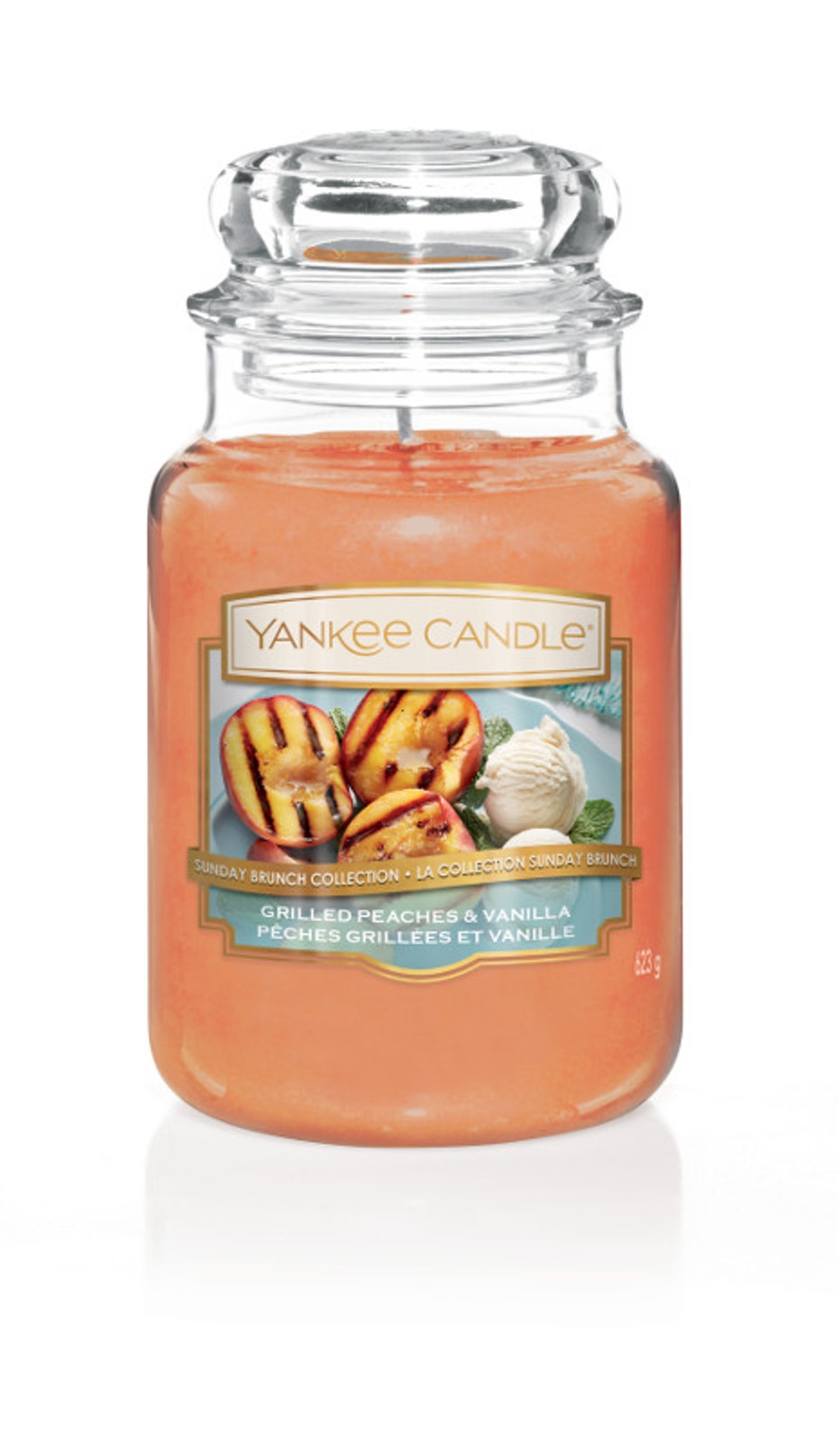 фото Свеча ароматизированная Yankee Candle "Персик на гриле и ваниль Grilled Peaches and Vanilla 623 гр / 110-150 часов"1611844E, оранжевый
