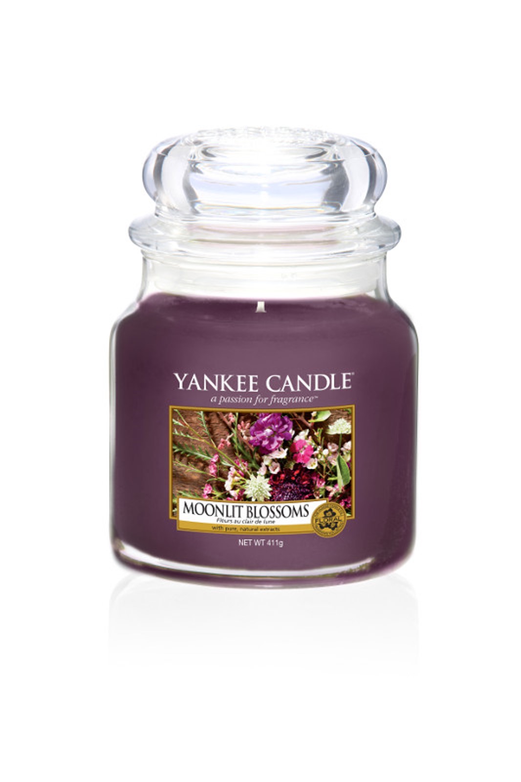 фото Свеча ароматизированная Yankee Candle "Лунный букет Moonlit Blossoms 411 гр / 65-90 часов"1611580E, фиолетовый