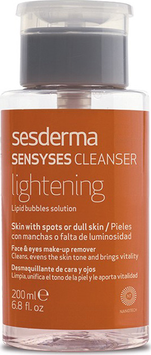 фото Липосомальный лосьон для снятия макияжа Sesderma Sensyses Cleanser Lightening, для пигментированной и тусклой кожи, 200 мл