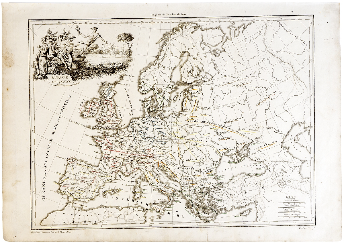 Географическая карта Карта Европы. Франция 1812 год