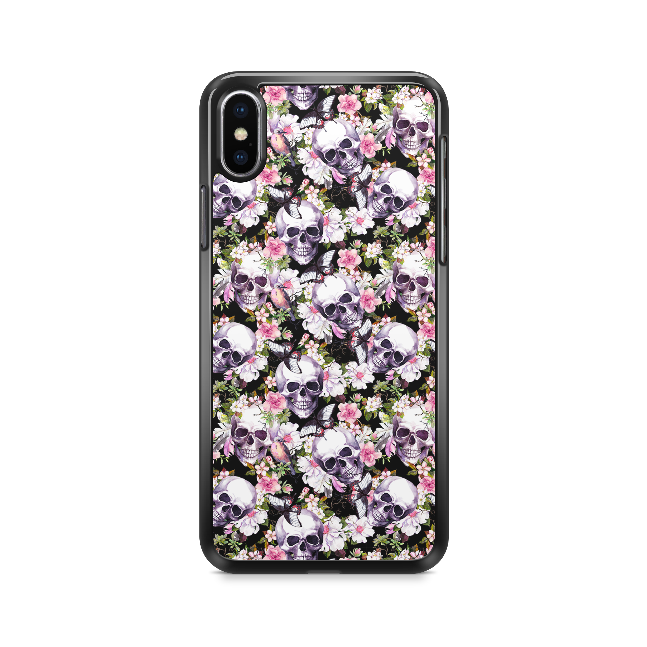 Чехол для сотового телефона Дайте две! "Череп и цветы" для iPhone X/XS, IPX.CASE-16, разноцветный
